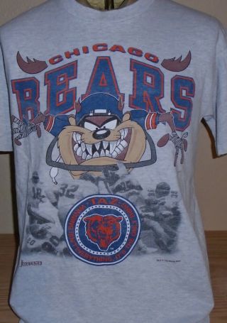 Vintage 1992 Chicago Bears Bugs Taz Nfl Football T Shirt Large