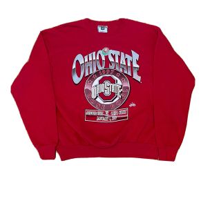 Vintage 90’s Ohio State Buckeyes 1997 Rose Bowl Red Crewneck Sweatshirt Men’s L