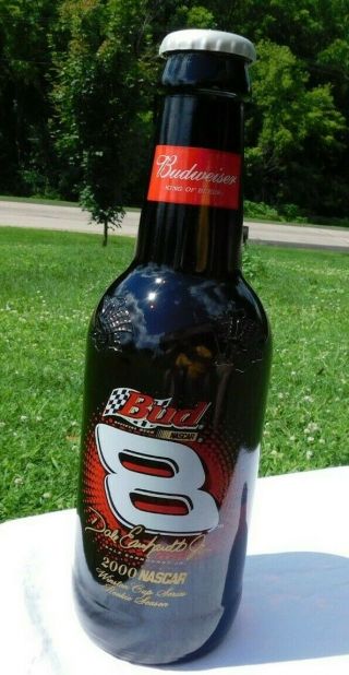 Budweiser Nascar 15 " Glass Bottle 8 Dale Earnhardt Jr.  2000 Rookie Beer Bank
