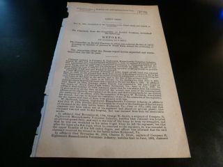 Government Report 1888 Ernst Hein Co H 18th Ma Volunteer Infantry Civil War