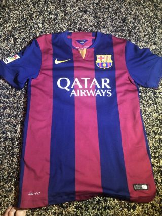 Authentic 2014 Nike Barcelona Futbol Size Small Neymar Jr.  11 Dri - Fit Jersey