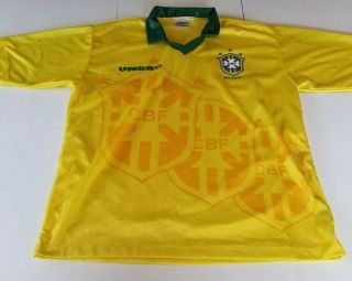 Vintage Men’s Umbro Brazil Soccer Jersey Size Large 3