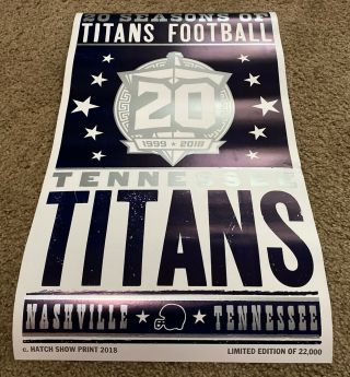 Tennessee Titans Hatch Show Poster Print 20th Anniversary Season Nashville