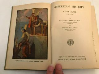 VINTAGE 1913 AMERICAN HISTORY FIRST BOOK ARTHUR PERRY HC SCHOOL TEXT BOOK 2