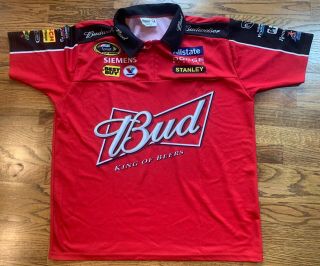 Vintage Nascar Kasey Kahne 9 Bud Racing Pit Crew Race Jersey Shirt Xl