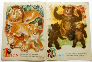 1946 AT THE ZOO PICTURE BOOK lions and tigers and bears oh my 3