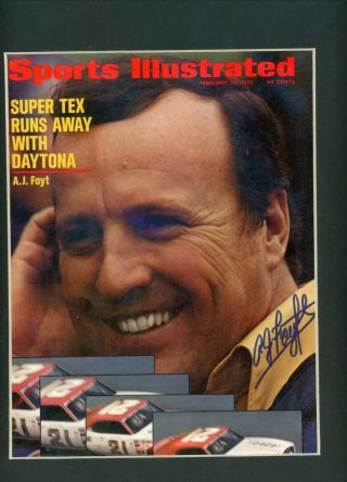 A.  J.  Aj Foyt Indy 500 Champ Signed Autographed Matted Sports Illustrated