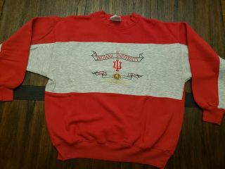 Vintage Indiana University Hoosiers Sweatshirt 90s Crest Logo Size L