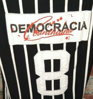 Corinthians Paulista Brazil Soccer Shirt Mens L Black Striped Futbol 1982