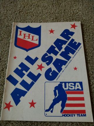 1984 Ihl All - Star Game Program Usa Hockey Kalamazoo