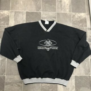 Men’s Vintage 90s Cadre Nebraska Huskers Big Logo Crew Neck Sweatshirt Sz Xl