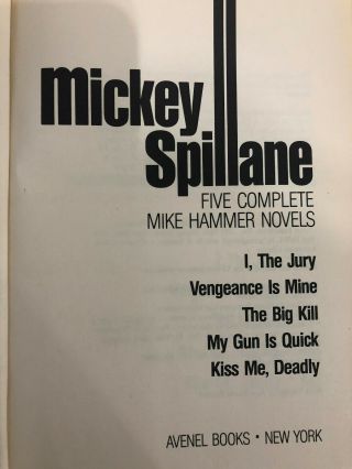 Antique Book Mickey Spillane Five Comlete Mike Hammer Novels 1987 387 2