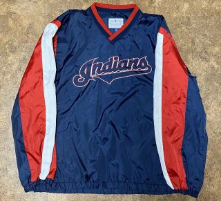 Vintage Cleveland Indians Windbreaker Chief Wahoo Size Xl