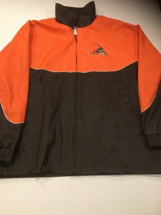 Vintage Nfl Apparel Cleveland Browns Rain Jacket Heavy Size Xl