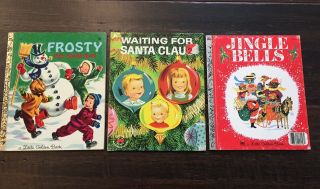 3 Vintage Christmas Books Frosty Jingle Bells And Waiting For Santa Claus