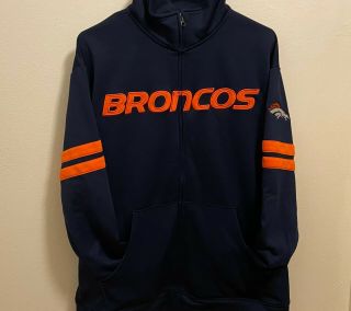 Nfl Denver Broncos Official Team Apparel Blue Jacket Size Men 