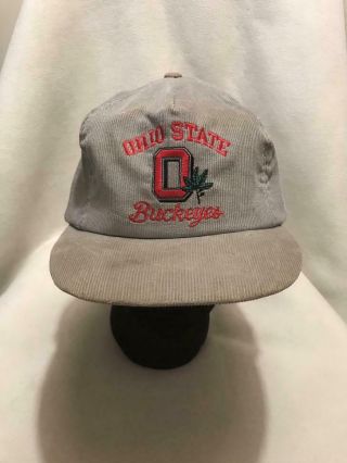 Vintage Ohio State Buckeyes Corduroy Snapback Hat Made In Usa