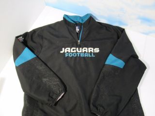 Jacksonville Jaguars Nfl Reebok Size Medium 1/4 Zip Pull Over Vented Jacket A9