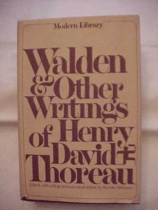 Walden And Other Writings By Thoreau; Modern Library