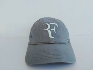 Rf Roger Federer Nike Legacy9i Dri - Fit Gray Cap Hat Pastel Blue Logo Tennis