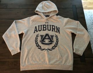 Mens Auburn Under Armour Rival Fleece Hoodie Sweatshirt Gray L Large