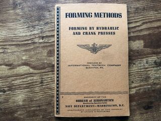 1943 Wwii Bureau Of Aeronautics Navy Department Forming Methods 7 Hydraulic Cra