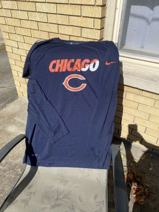 Euc Mens Nike Dri Fit Chicago Bears Long Sleeved Shirt - Xxl