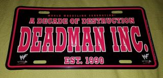 Wwf Wwe Undertaker Deadman Inc Decade Of Destruction License Plate 2000