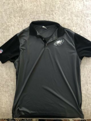 Philadelphia Eagles Mens Nike Polo Shirt Xl Black/gray