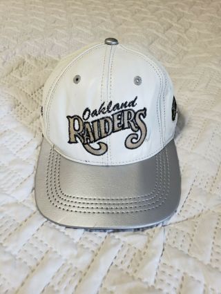 Vintage 90s Oakland Raiders Leather Modern Brand Snapback Hat,  Cap,  Nfl