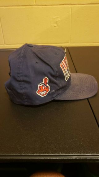 Vintage 90s Cleveland Indians MLB Snapback Hat Cap Chief Wahoo 2
