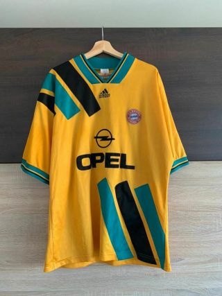 Bayern Munchen Adidas Away Football Shirt Jersey Vintage Retro 1993 1995 Xl