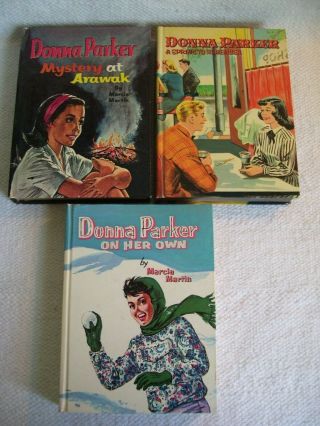 3 Vintage Donna Parker Books Mystery At Arawak/on Her Own/a Spring To Remember