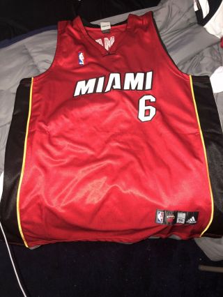 Lebron James Miami Heat Red Jersey Xxl Adidas