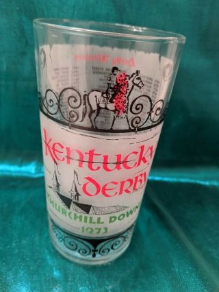 1973 Kentucky Derby Churchill Downs Frosted Glass
