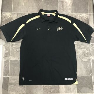 Men’s Vintage Nike Team Colorado Buffaloes Football Polo Shirt Sz Xxl Black