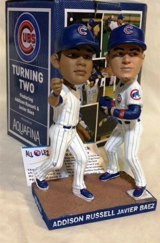 2017 Chicago Cubs Javier Baez/addison Russell Turning Two Bobblehead 7/5/17 Sga