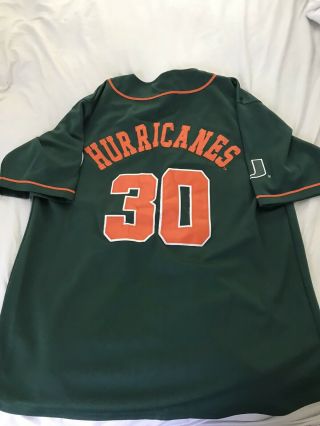 Miami Hurricanes Baseball Jersey XL 2
