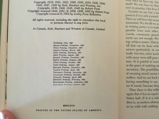 COMPLETE POEMS OF ROBERT FROST Holt Rinehart Winston 1965 18th Printing 3