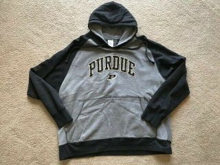 Ncaa Purdue Boilermakers Mens Embroidered Hoodie Sweatshirt Size 3xl Gray/black