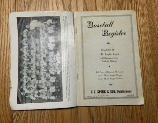VINTAGE/ OLD BASEBALL BOOK 1945 BASEBALL REGISTER 3