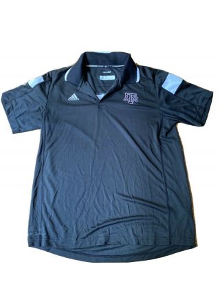 Texas A&m Aggies Adidas Climate S/s Football Sideline Polo Shirt (mens Large)