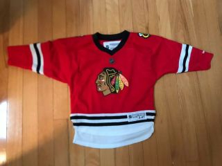 Reebok Nhl Chicago Blackhawks Red Jersey Youth Toddler 2t - 4t