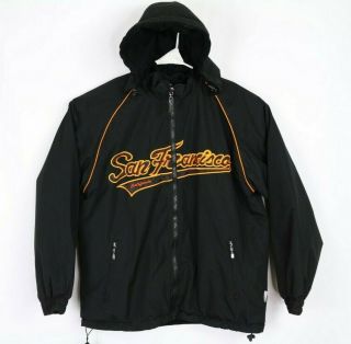 Vtg San Francisco Giants Baseball Jacket Men Gogo Brand Fleece Lined Hooded Sz M