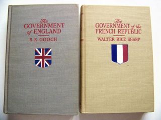 1937 Ed.  The Government Of England & 1938 Ed.  The Government Of French Republic