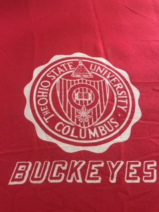 Ohio State University Blanket Red Vintage Chatham 84 X 66 Buckeyes Osu