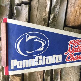 PENN STATE 1986 NATIONAL CHAMPIONS PENNANT NITTANY LIONS Genny Light Football 2
