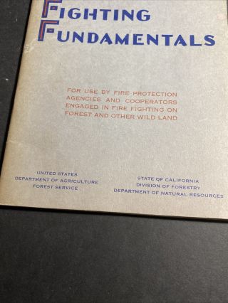 Forest Fire Fighting Fundamentals - US Dept of Ag Forest Service,  California Vtg 2
