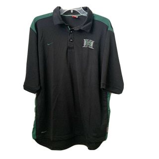 Nike University Of Hawaii Rainbow Warriors Golf Polo Shirt Mens Large Black