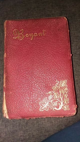 1893 Bryant First Edition Red Leather Gilted Cover With Portrait Of Bryant
